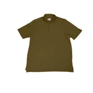 Under Armour Men's XL Army Green Loose Fit Heat Gear Antler Logo Polo